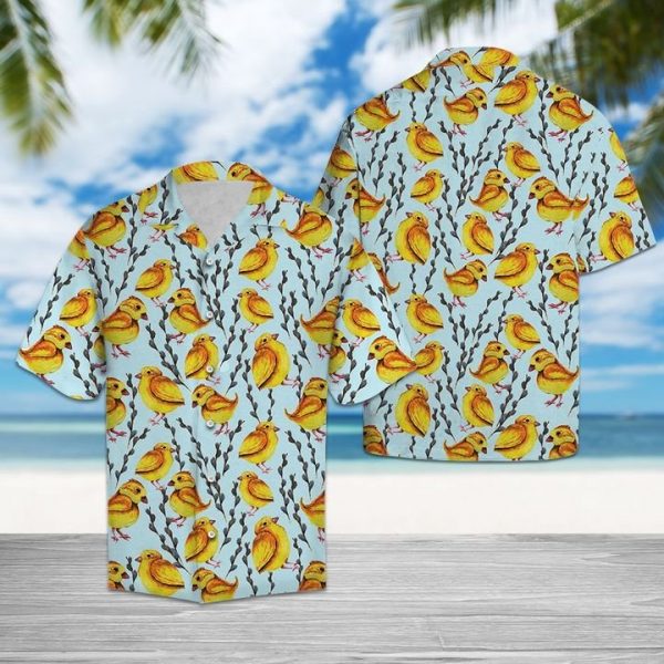 Yellow Chicken Hawaiian Shirt Summer Button Up