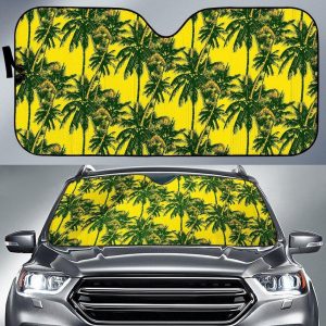 Yellow Palm Tree Car Auto Sun Shade