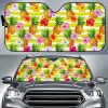 Yellow Striped Pineapple Car Auto Sun Shade