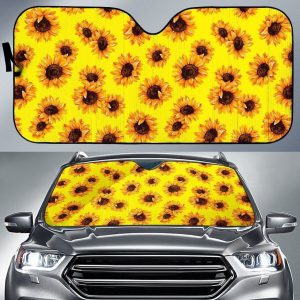 Yellow Sunflower Car Auto Sun Shade