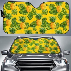 Yellow Tropical Pineapple Car Auto Sun Shade