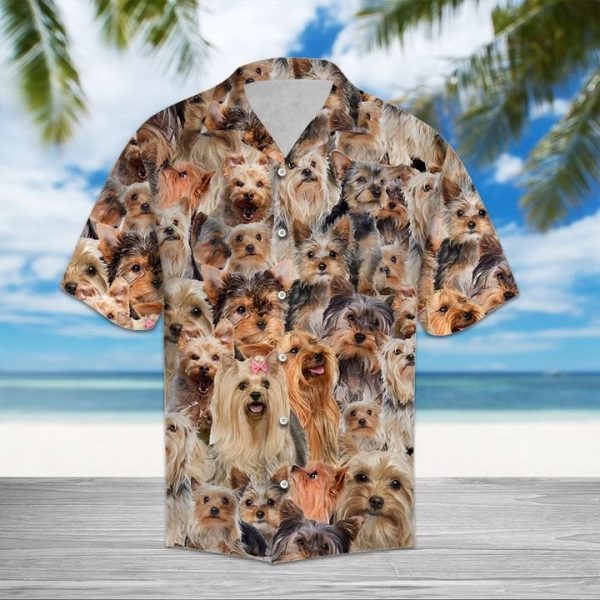 Yorkshire Terrier Hawaiian Shirt Summer Button Up