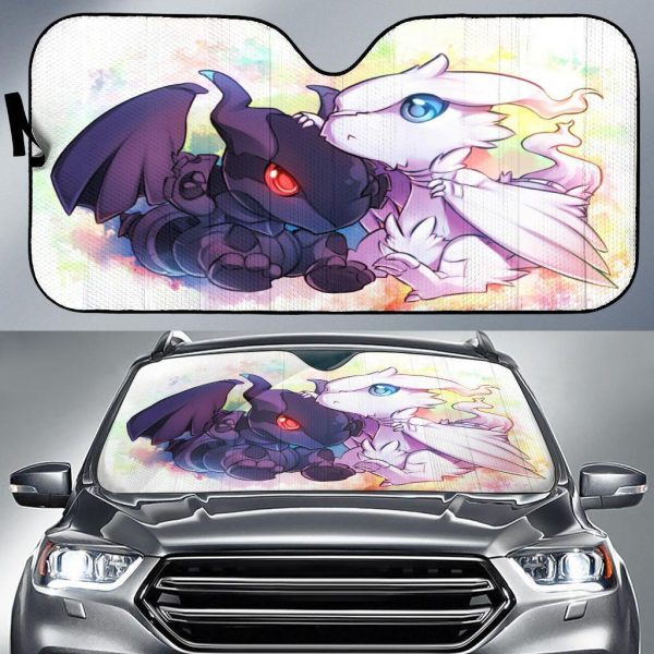 Zekrom Reshiram Pokemon Car Auto Sun Shade