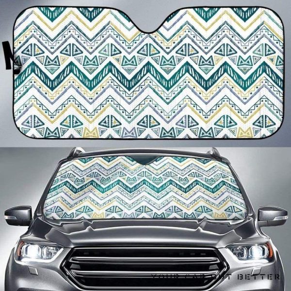 Zigzag Chevron Paint Pattern Car Auto Sun Shade