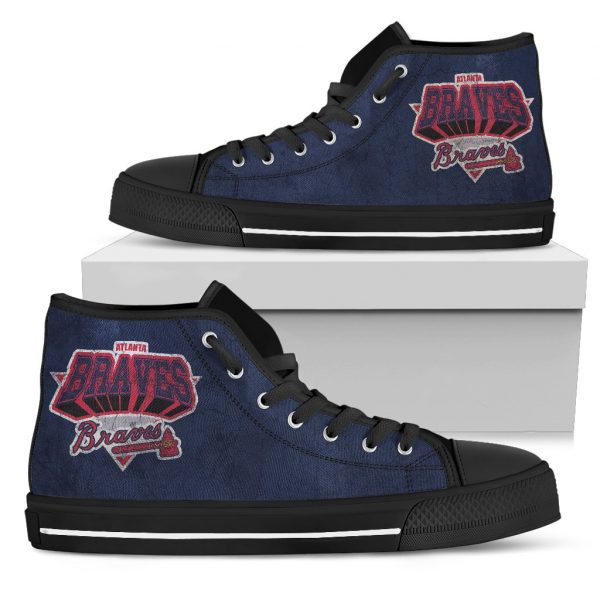 3D Simple Logo Atlanta Braves High Top Shoes