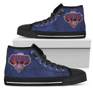 3D Simple Logo Chicago Cubs High Top Shoes