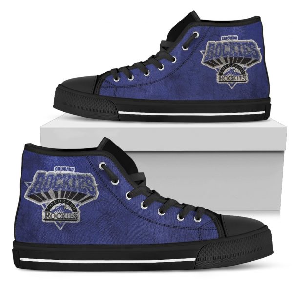 3D Simple Logo Colorado Rockies High Top Shoes