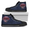 3D Simple Logo Columbus Blue Jackets High Top Shoes