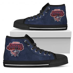 3D Simple Logo Columbus Blue Jackets High Top Shoes