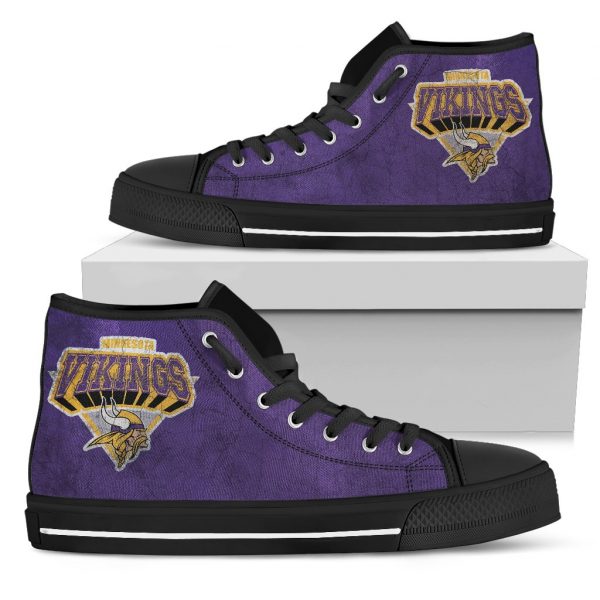 3D Simple Logo Minnesota Vikings High Top Shoes