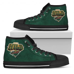 3D Simple Logo Minnesota Wild High Top Shoes