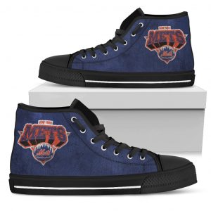 3D Simple Logo New York Mets High Top Shoes