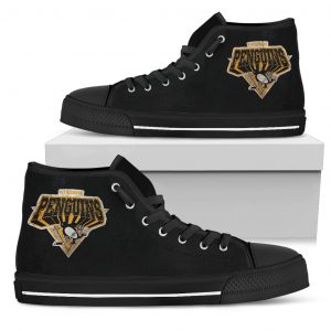3D Simple Logo Pittsburgh Penguins High Top Shoes