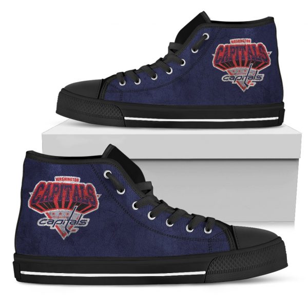 3D Simple Logo Washington Capitals High Top Shoes