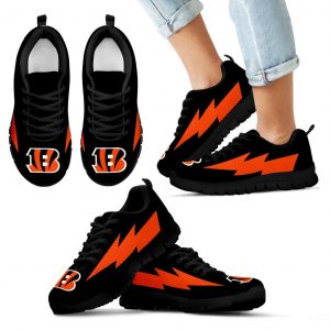 Amazing Cincinnati Bengals Sneakers Thunder Lightning Amazing Logo