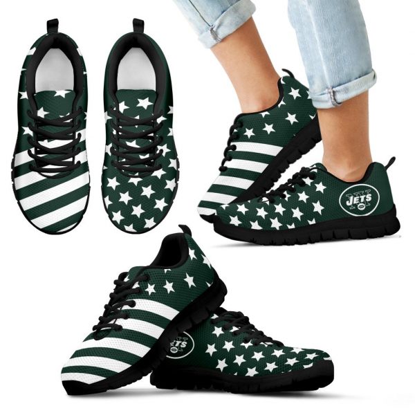 America Flag Full Stars Stripes New York Jets Sneakers