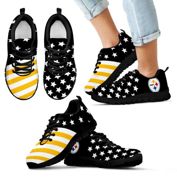 America Flag Full Stars Stripes Pittsburgh Steelers Sneakers