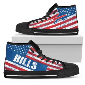 America Flag Italic Vintage Style Buffalo Bills High Top Shoes
