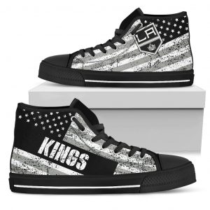 America Flag Italic Vintage Style Los Angeles Kings High Top Shoes