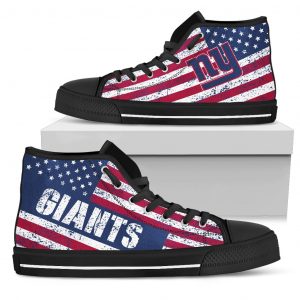 America Flag Italic Vintage Style New York Giants High Top Shoes
