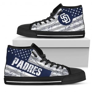 America Flag Italic Vintage Style San Diego Padres High Top Shoes