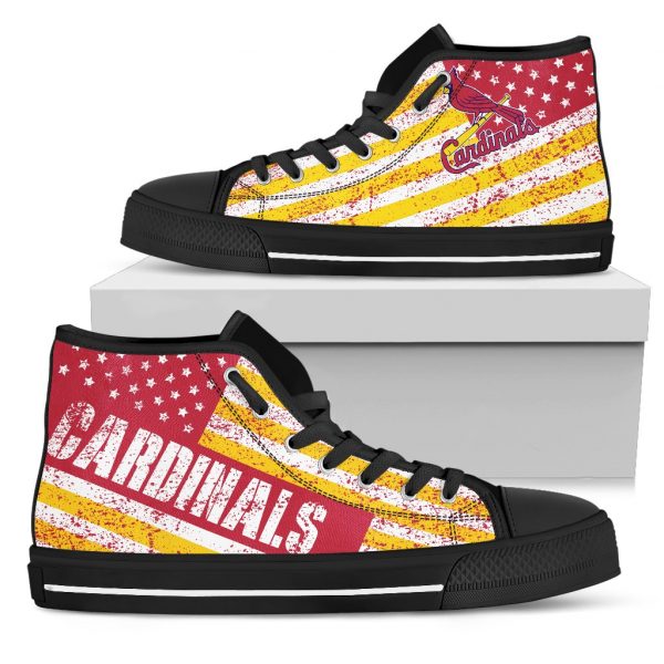 America Flag Italic Vintage Style St. Louis Cardinals High Top Shoes