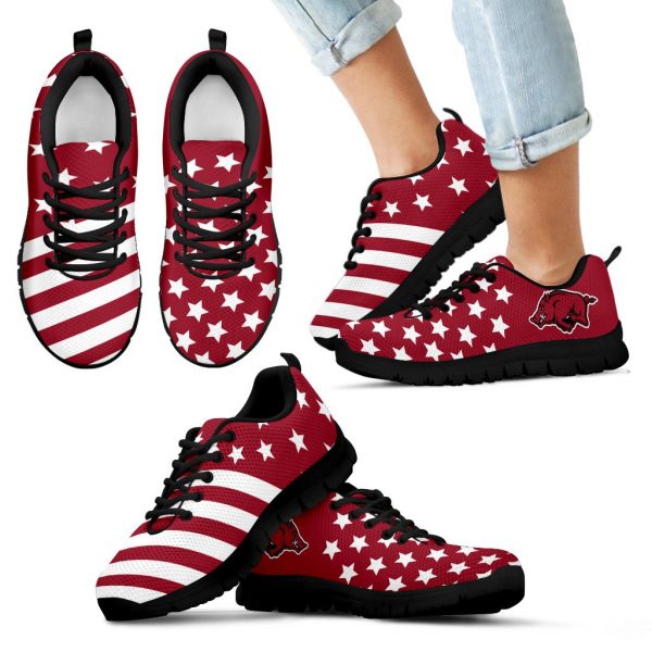 American Flag Full Stars Arkansas Razorbacks Sneakers