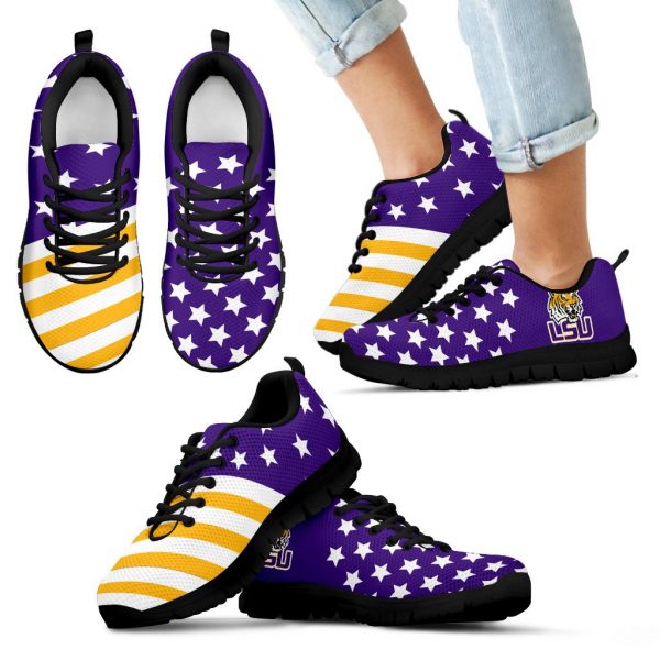 American Flag Full Stars LSU Tigers Sneakers