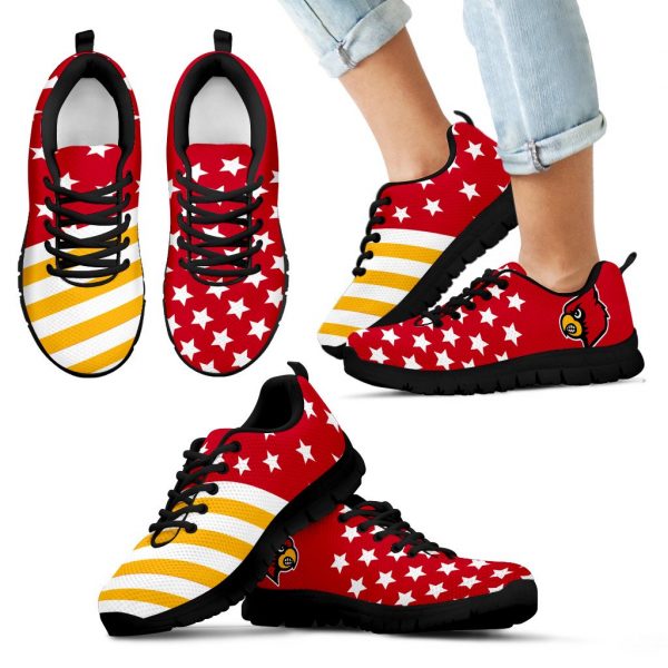 American Flag Full Stars Louisville Cardinals Sneakers