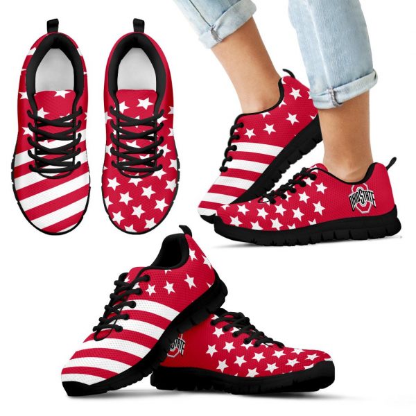 American Flag Full Stars Ohio State Buckeyes Sneakers