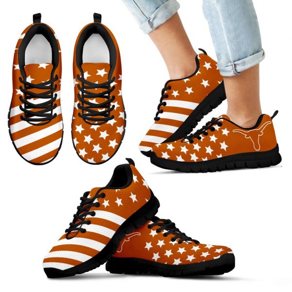 American Flag Full Stars Texas Longhorns Sneakers