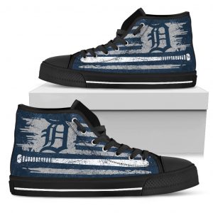 American Flag Vintage Baseball Detroit Tigers High Top Shoes