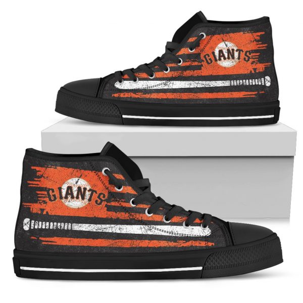 American Flag Vintage Baseball San Francisco Giants High Top Shoes