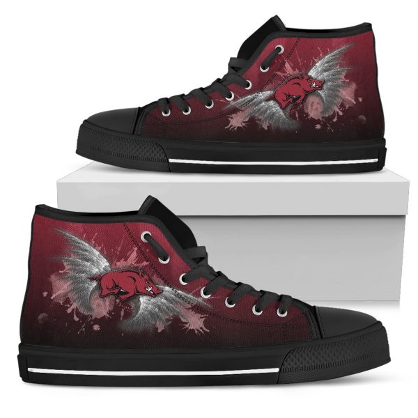 Angel Wings Arkansas Razorbacks High Top Shoes