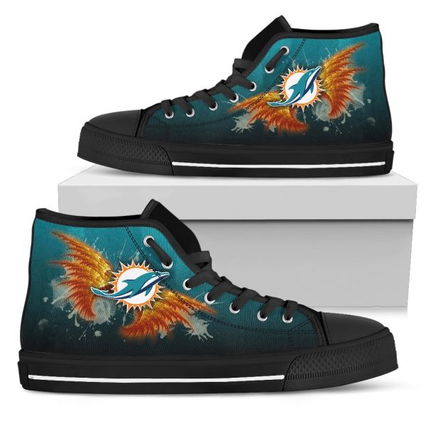 Angel Wings Miami Dolphins High Top Shoes