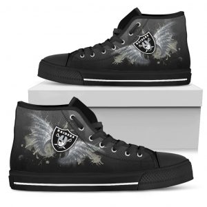 Angel Wings Oakland Raiders High Top Shoes