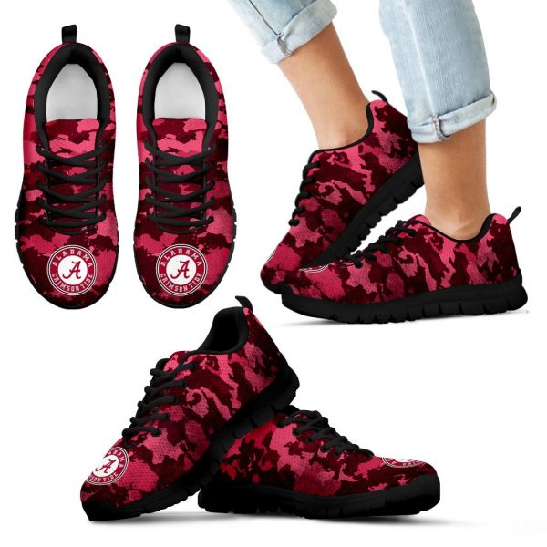 Arches Top Fabulous Camouflage Background Alabama Crimson Tide Sneakers