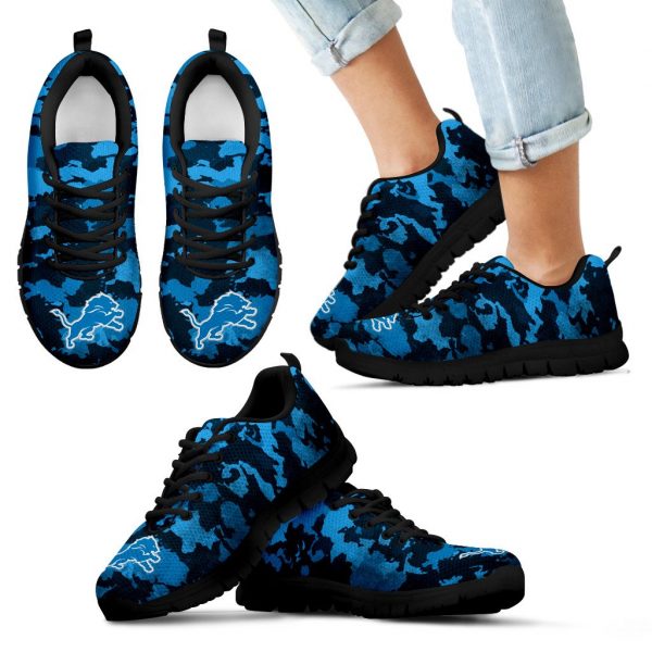 Arches Top Fabulous Camouflage Background Detroit Lions Sneakers