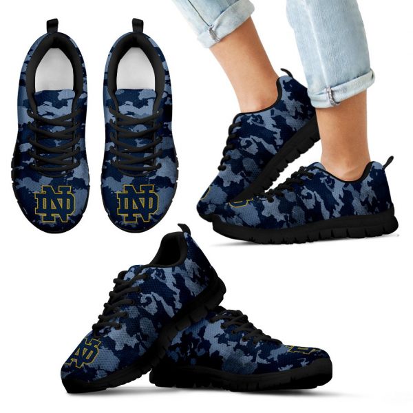 Arches Top Fabulous Camouflage Background Notre Dame Fighting Irish Sneakers