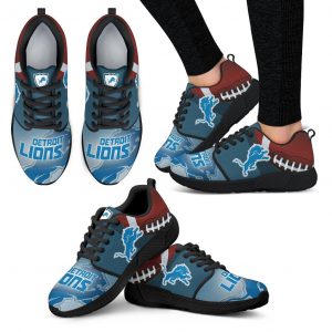 Awesome Detroit Lions Running Sneakers For Football Fan