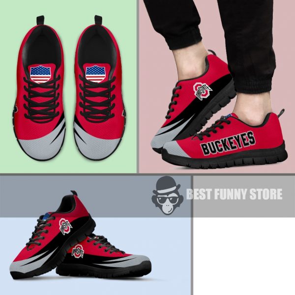 Awesome Gift Logo Ohio State Buckeyes Sneakers