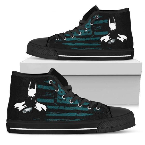 Batman Style Big Philadelphia Eagles High Top Shoes