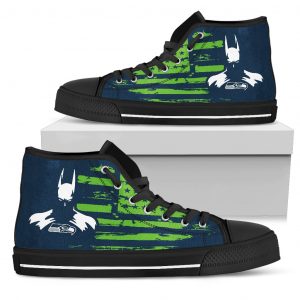 Batman Style Big Seattle Seahawks High Top Shoes