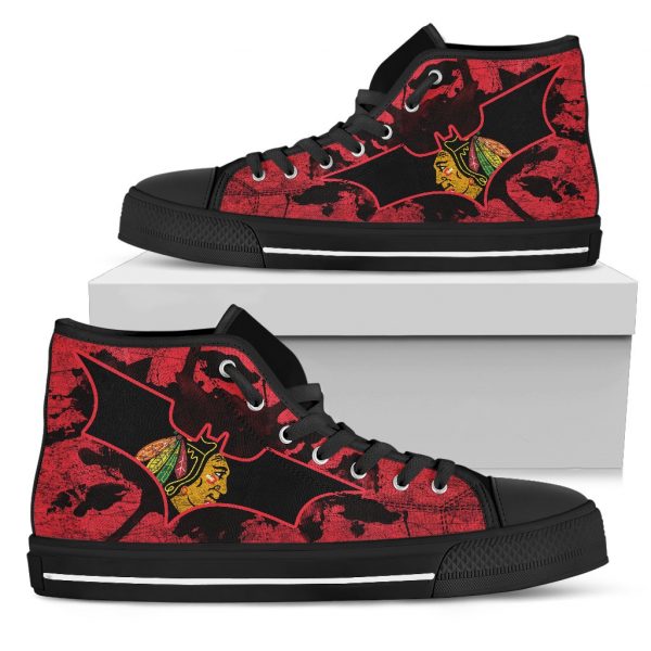 Batman Style Chicago Blackhawks High Top Shoes