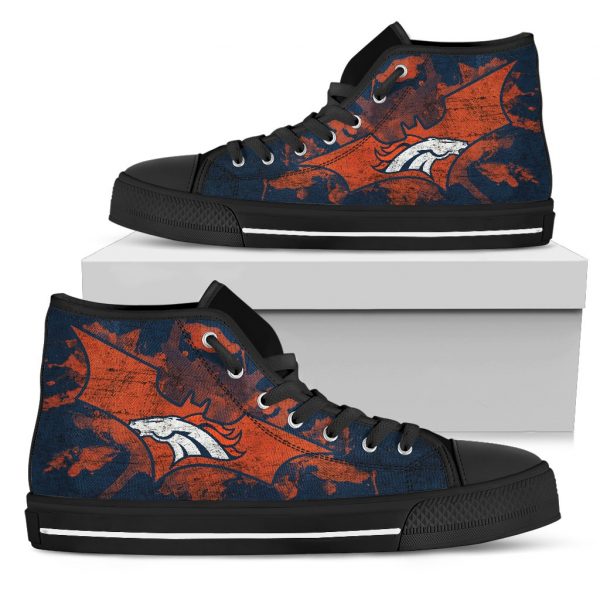 Batman Style Denver Broncos High Top Shoes