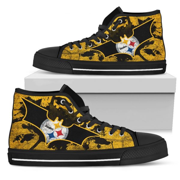 Batman Style Pittsburgh Steelers High Top Shoes