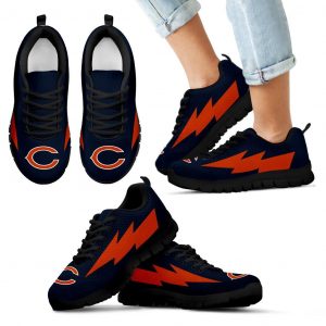 Beautiful Chicago Bears Sneakers Thunder Lightning Amazing Logo