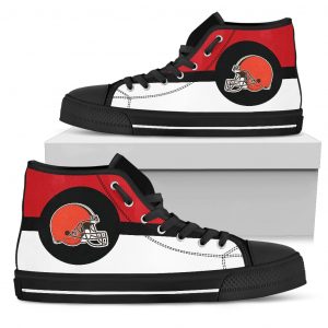 Bright Colours Open Sections Great Logo Cleveland Browns High Top Shoes