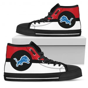 Bright Colours Open Sections Great Logo Detroit Lions High Top Shoes