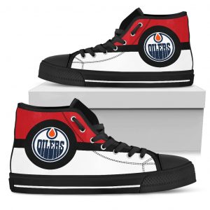 Bright Colours Open Sections Great Logo Edmonton Oilers High Top Shoes